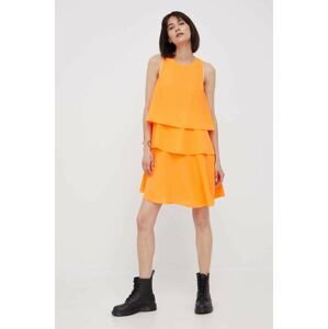 Šaty Armani Exchange oranžová barva, mini