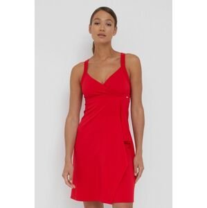 Šaty Armani Exchange červená barva, mini, áčková