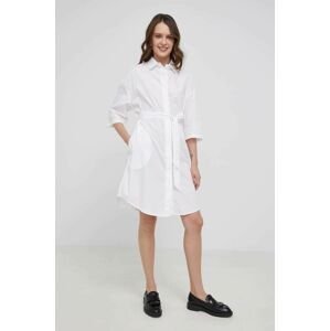 Bavlněné šaty Armani Exchange bílá barva, mini, jednoduchý