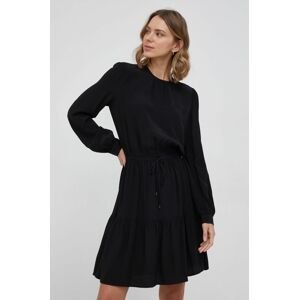 Šaty Tommy Hilfiger černá barva, mini, áčkové