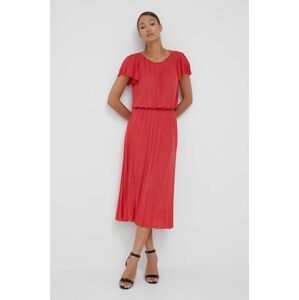 Šaty Emporio Armani červená barva, maxi, áčková