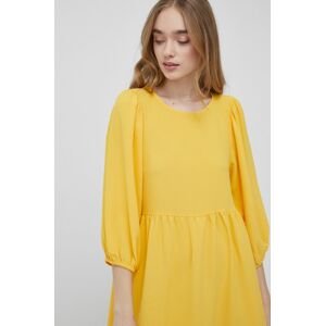 Šaty JDY žlutá barva, mini, áčková