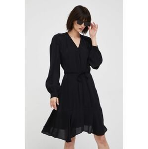 Šaty Tommy Hilfiger černá barva, mini, áčková