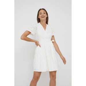 Bavlněné šaty Y.A.S bílá barva, mini