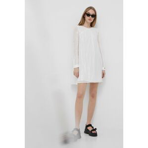 Šaty Superdry bílá barva, mini, oversize