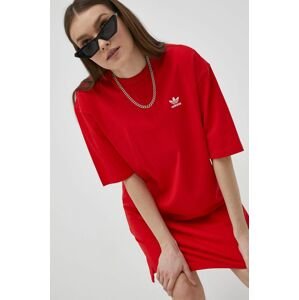 Bavlněné šaty adidas Originals HC2051 červená barva, mini, oversize