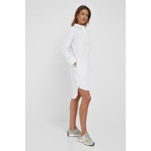 Bavlněné šaty Joop! bílá barva, mini, oversize