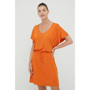 Šaty Emporio Armani Underwear oranžová barva, mini