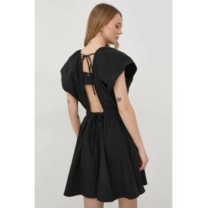 Bavlněné šaty Twinset černá barva, mini