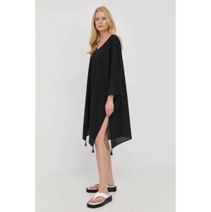 Bavlněné šaty Max Mara Leisure černá barva, mini, oversize