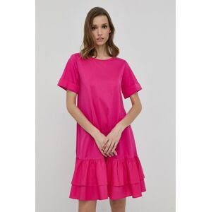 Bavlněné šaty Weekend Max Mara růžová barva, mini, jednoduchý