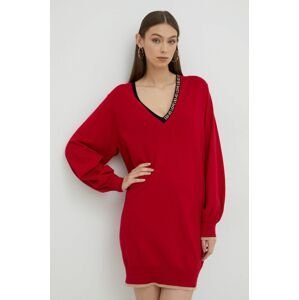 Šaty Liu Jo červená barva, mini