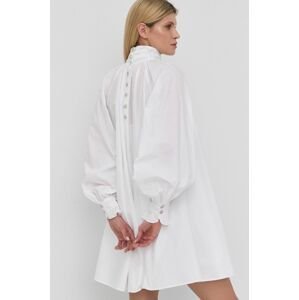 Bavlněné šaty Custommade bílá barva, mini, oversize