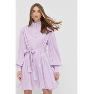 Šaty Custommade fialová barva, mini, áčková