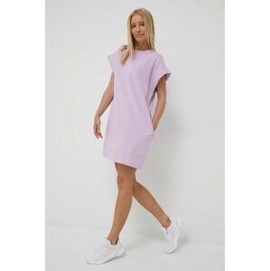 Bavlněné šaty Deha fialová barva, mini, jednoduchý
