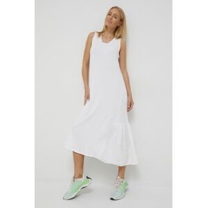 Šaty Deha bílá barva, midi, jednoduchý