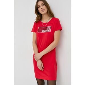 Šaty Love Moschino červená barva, mini