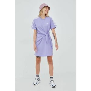 Bavlněné šaty adidas Originals HB9505 fialová barva, mini