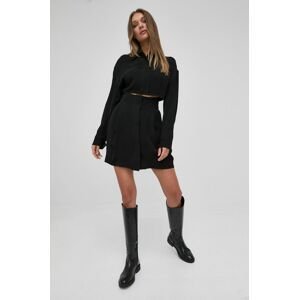 Šaty Victoria Beckham černá barva, mini, áčková