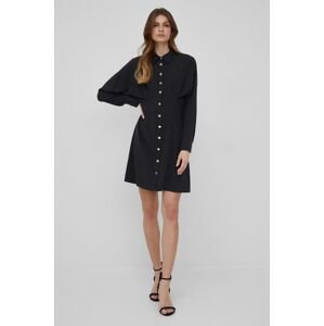Šaty Sisley černá barva, mini, áčková
