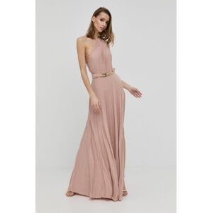 Šaty Elisabetta Franchi růžová barva, maxi, áčková