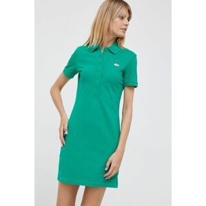 Šaty Lacoste zelená barva, mini, jednoduchý