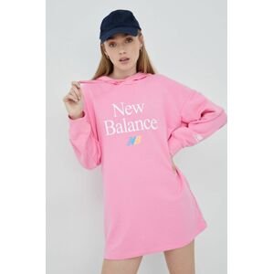 Šaty New Balance růžová barva, mini, oversize