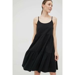 Bavlněné šaty Outhorn černá barva, mini