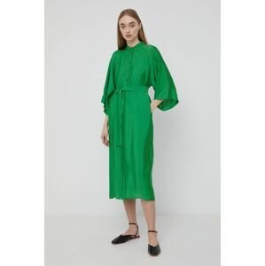 Šaty Gestuz zelená barva, midi, oversize
