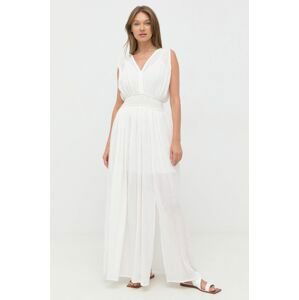 Bavlněné šaty Morgan bílá barva, maxi