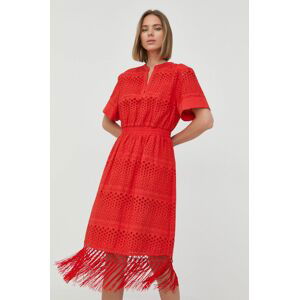 Bavlněné šaty Karl Lagerfeld červená barva, mini