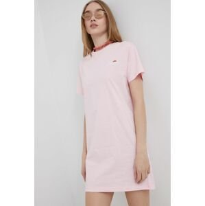 Bavlněné šaty Ellesse růžová barva, mini, jednoduchý