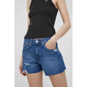 Bavlněné riflové kraťasy Tommy Jeans Bf0033 dámské, hladké, high waist