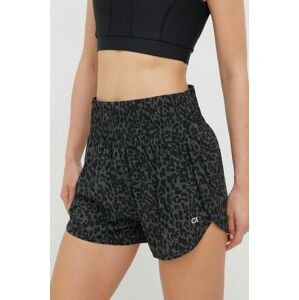 Kraťasy GAP dámské, černá barva, vzorované, high waist