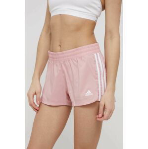 Tréninkové šortky adidas Performance HD9585 dámské, růžová barva, s aplikací, medium waist