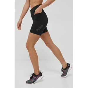 Tréninkové šortky Puma 521673 dámské, černá barva, s potiskem, high waist