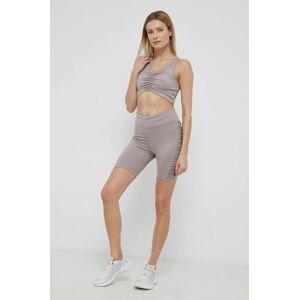 Tréninkové šortky Reebok H56373 dámské, žlutá barva, hladké, high waist