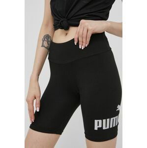 Kraťasy Puma 848306 dámské, černá barva, s potiskem, high waist