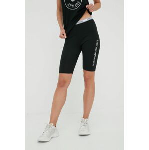 Kraťasy Emporio Armani Underwear dámské, černá barva, s potiskem, medium waist