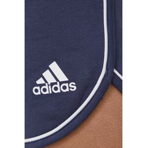 Kraťasy adidas Performance HE0342 dámské, tmavomodrá barva, s aplikací, medium waist