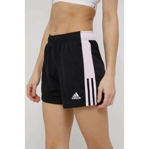 Tréninkové šortky adidas Performance HF0293 dámské, černá barva, s aplikací, high waist