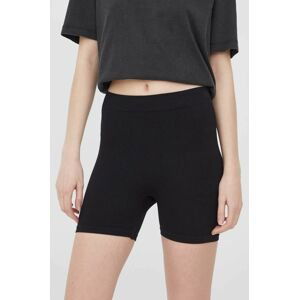 Kraťasy Vero Moda dámské, černá barva, hladké, high waist