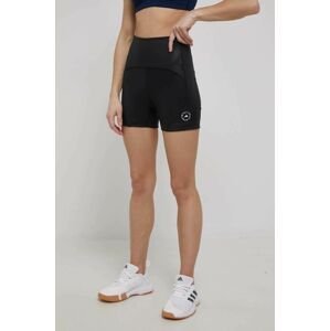 Tréninkové šortky adidas by Stella McCartney HD9067 dámské, černá barva, hladké, high waist
