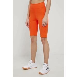 Tréninkové šortky adidas by Stella McCartney HD9106 dámské, oranžová barva, hladké, high waist