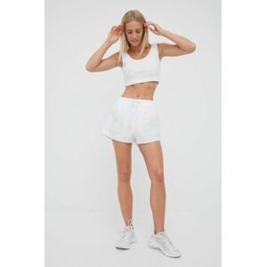 Běžecké šortky adidas by Stella McCartney Truepace HD9119 bílá barva, s potiskem, medium waist