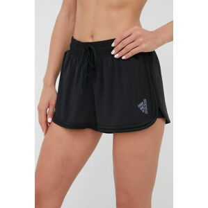 Tréninkové šortky adidas Performance Club HF1769 dámské, černá barva, hladké, medium waist