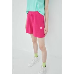 Kraťasy adidas Originals HG3943 dámské, růžová barva, hladké, high waist