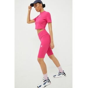 Kraťasy adidas Originals Adicolor dámské, růžová barva, hladké, high waist