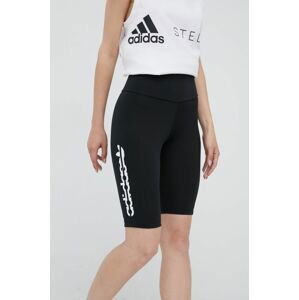 Kraťasy adidas Originals Trefoil Moments HF2141 dámské, černá barva, s potiskem, high waist