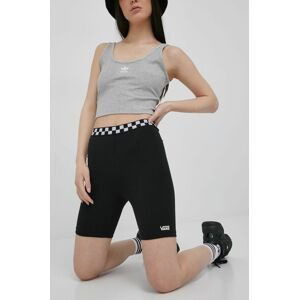 Kraťasy Vans dámské, černá barva, s aplikací, high waist, VN0A5LL7BLK1-BLACK